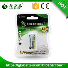 Batería recargable del litio de la alta capacidad 680mah 9V del fabricante de Geilienergy hecha en China